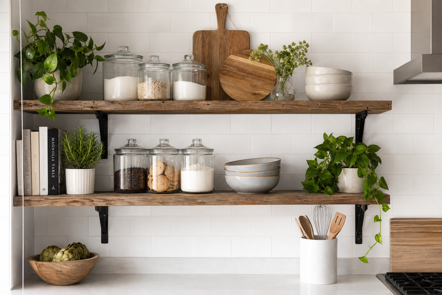 How to Style Open Shelving in Your Kitchen