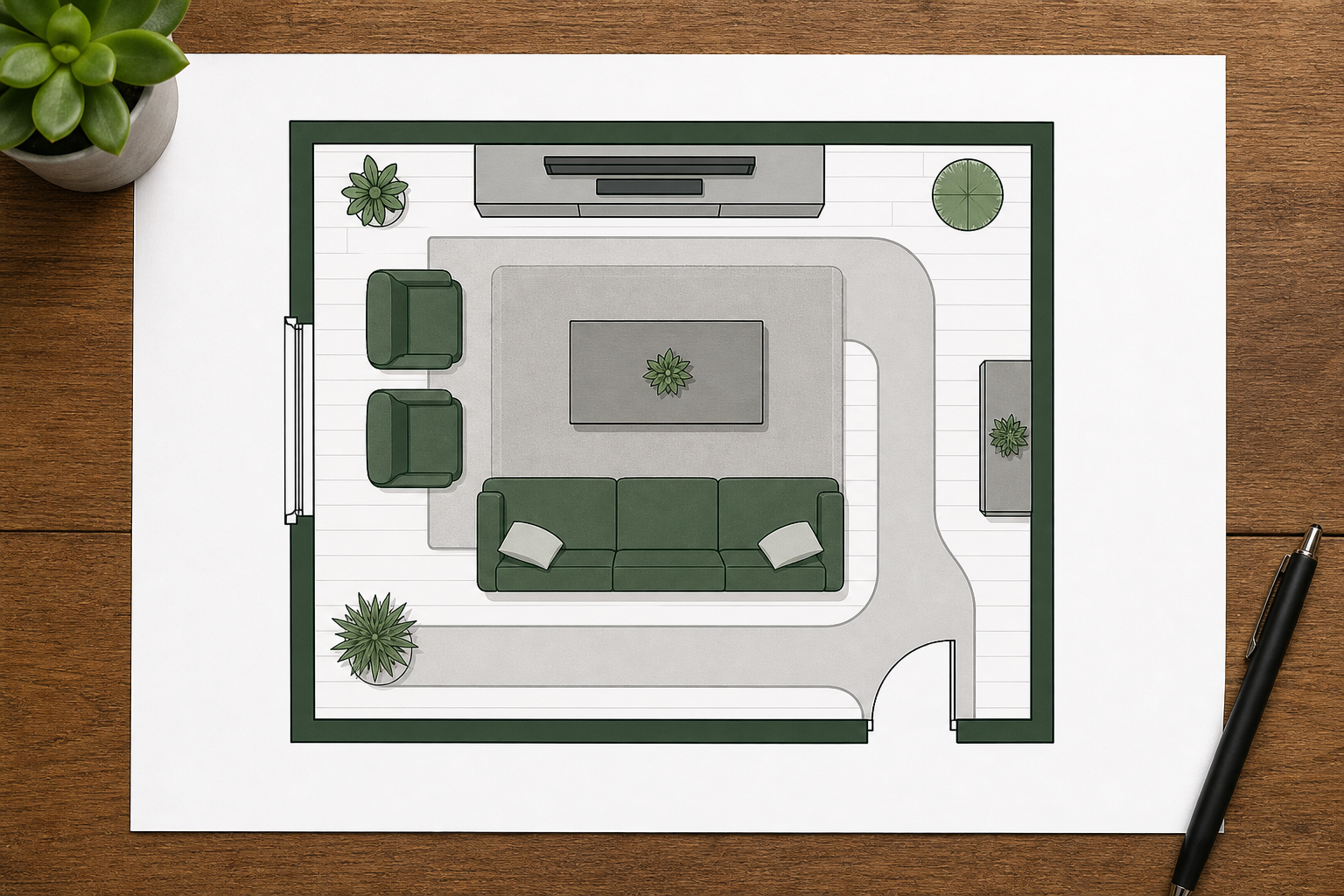 Small living room layout floor plan diagram